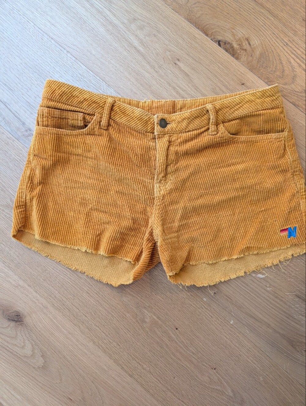 Aviator Nation Mustard Yellow Corduroy Shorts